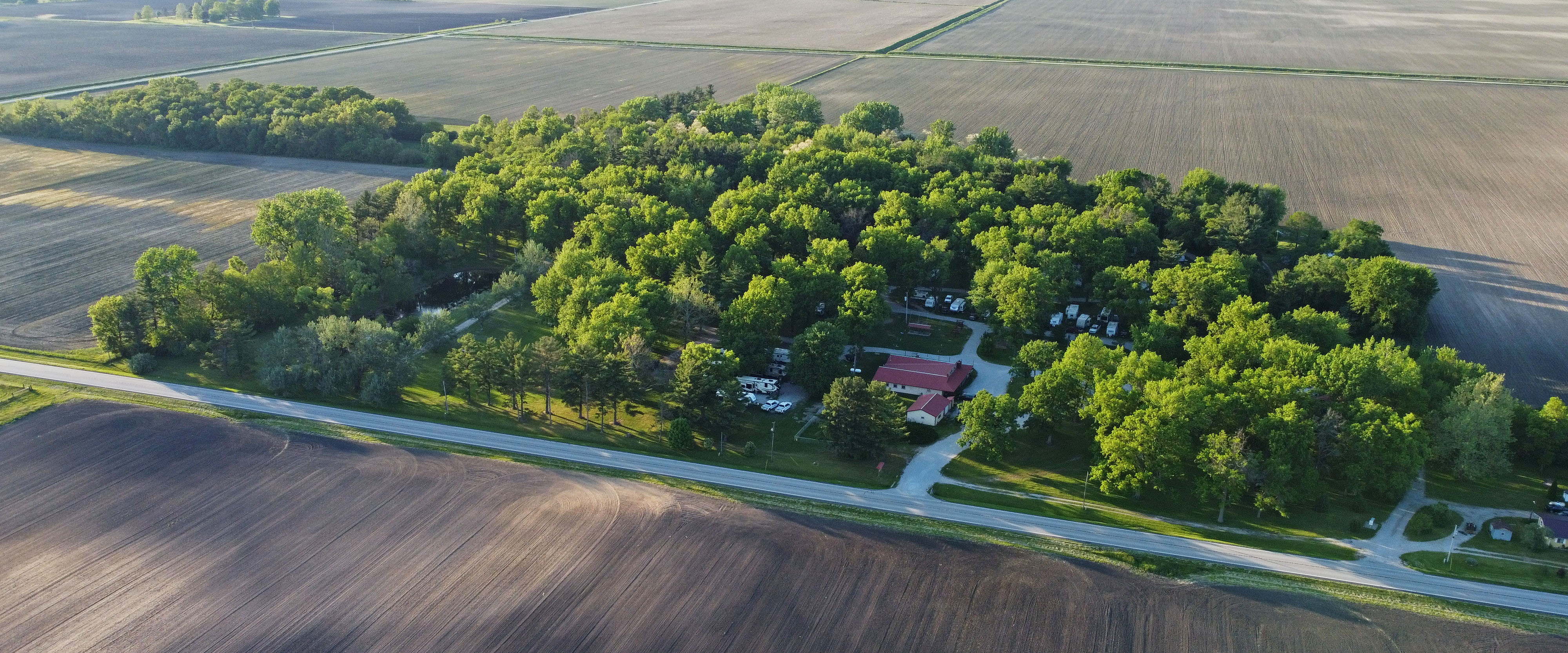 Aerial view of Acorn Oaks RV Park